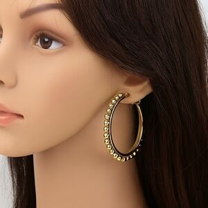 2/$30 Gold tone Dainty Hoop design Leverback Earrings - 1.65" Women's  Jewelry